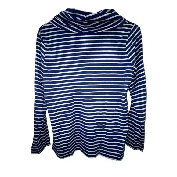 LL Bean Womens Cowl Neck Striped Sweater - Picture 2 of 5